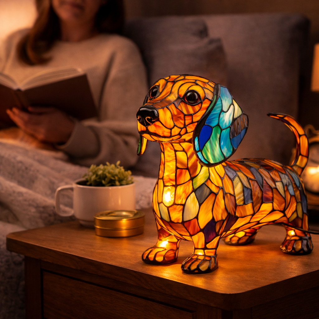 Charming LED Table Lamp with Artistic Canine Design