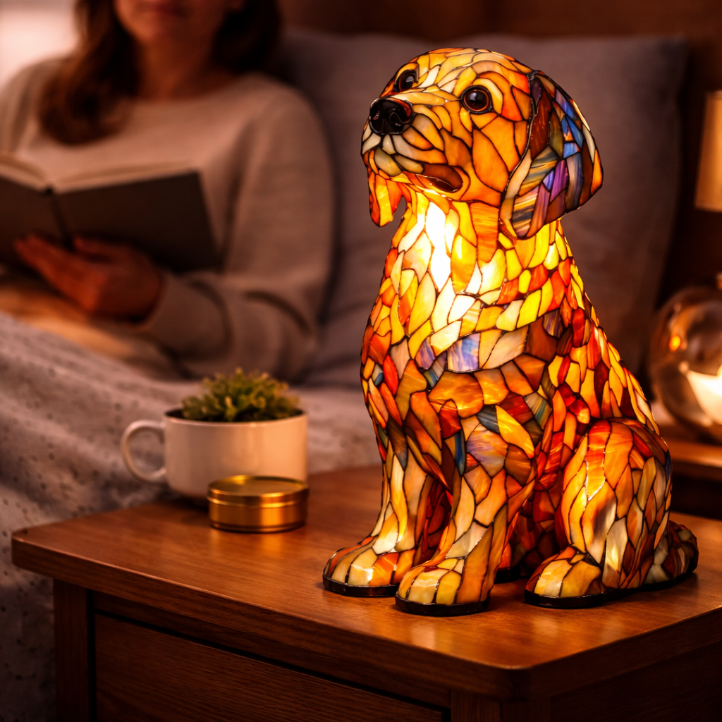 Charming LED Table Lamp with Artistic Canine Design