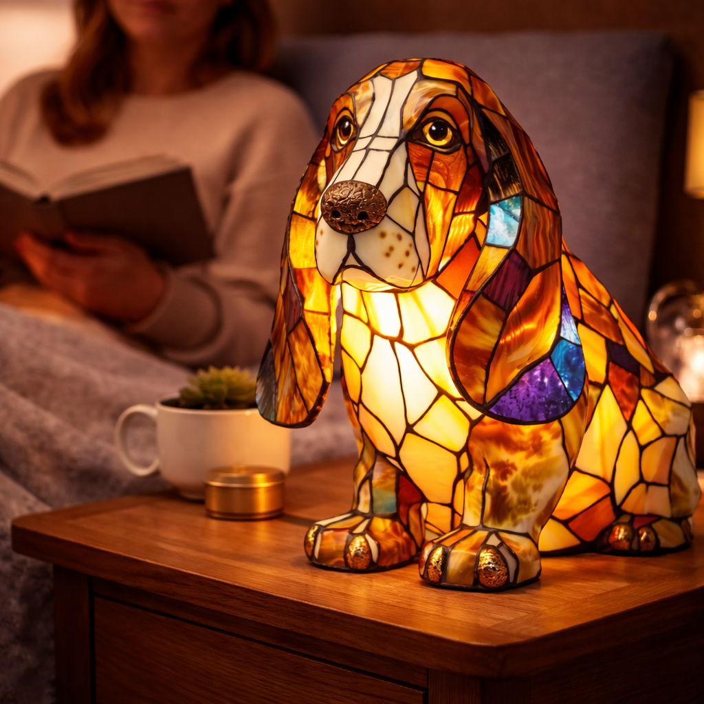 Charming LED Table Lamp with Artistic Canine Design