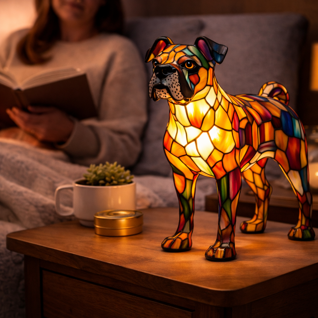 Charming LED Table Lamp with Artistic Canine Design
