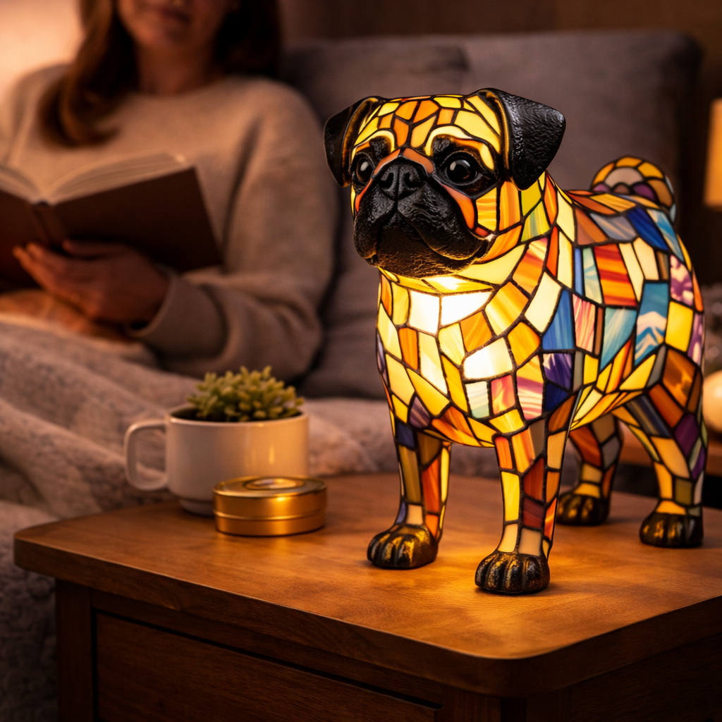 Charming LED Table Lamp with Artistic Canine Design
