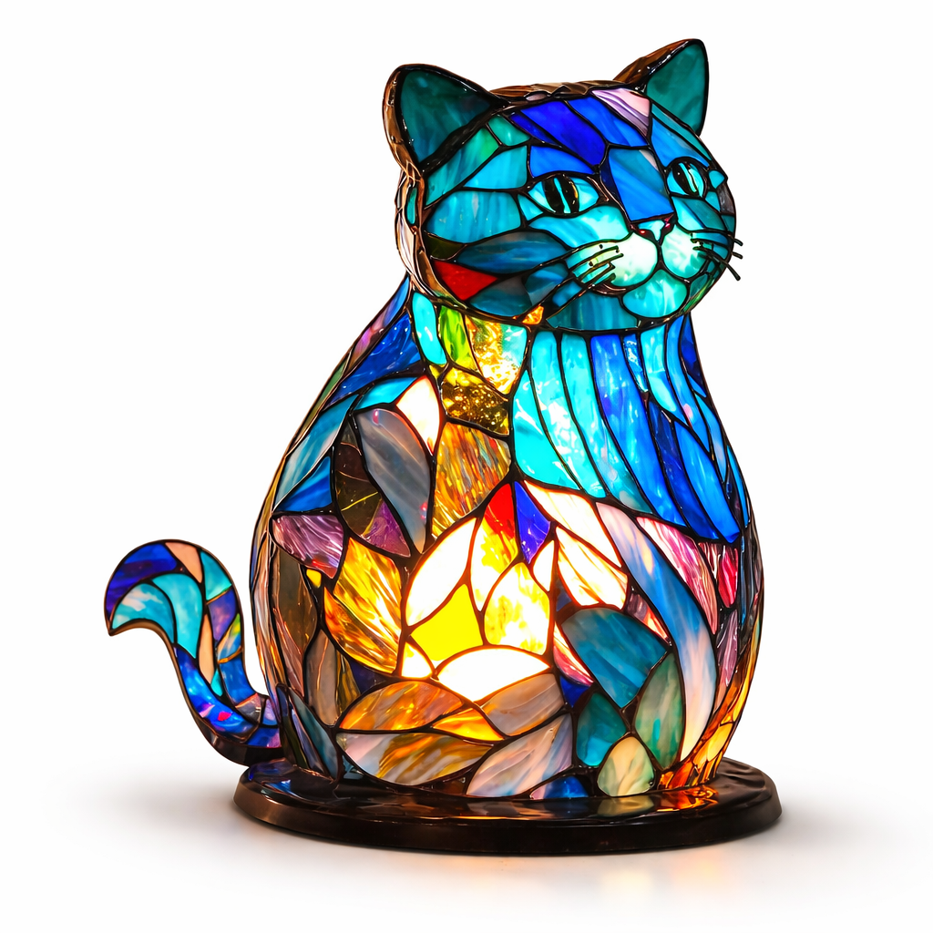 Artistic LED Table Lamp with Vibrant Glass Design