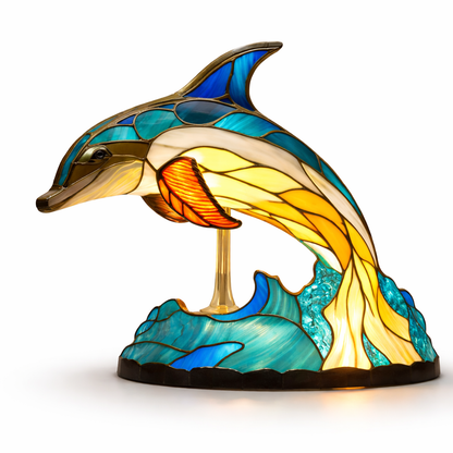 Artistic LED Table Lamp with Vibrant Glass Design