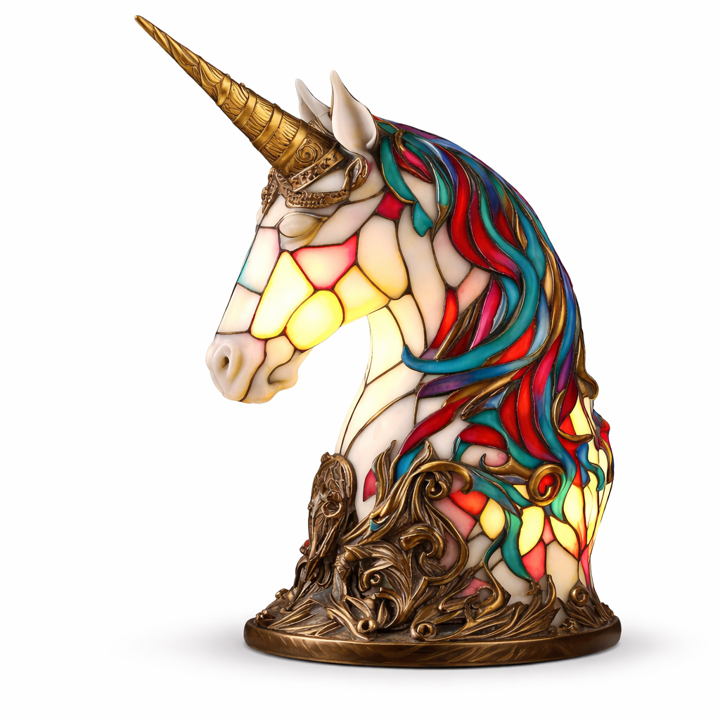 Artistic LED Table Lamp with Vibrant Glass Design