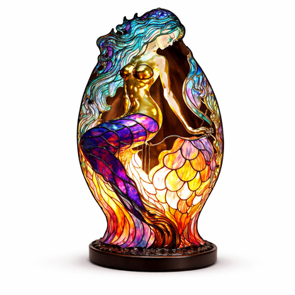 Artistic LED Table Lamp with Vibrant Glass Design