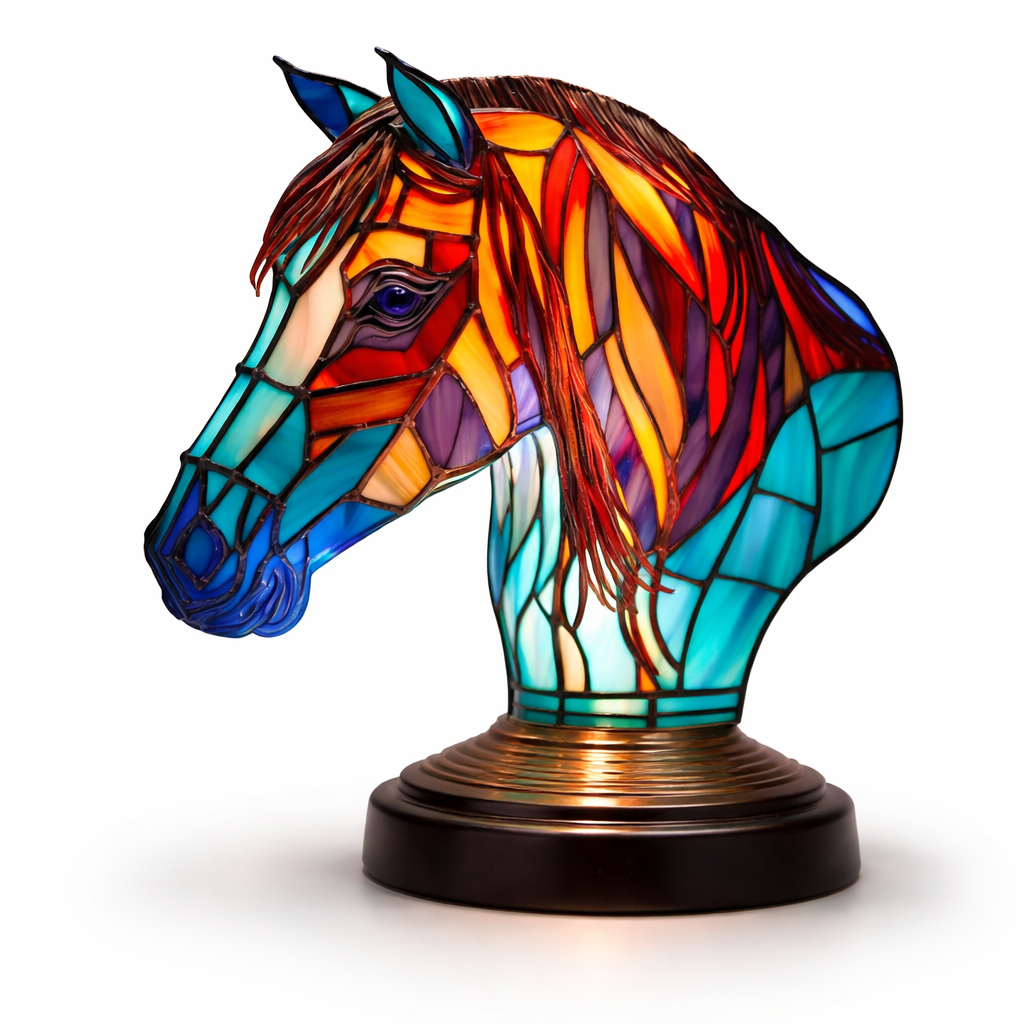 Artistic LED Table Lamp with Vibrant Glass Design