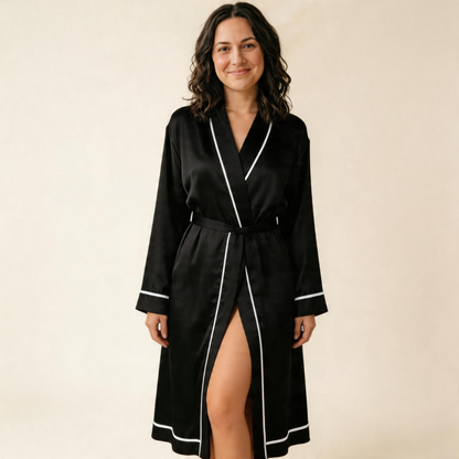 Satin Nursing Robe in Moonlit Color