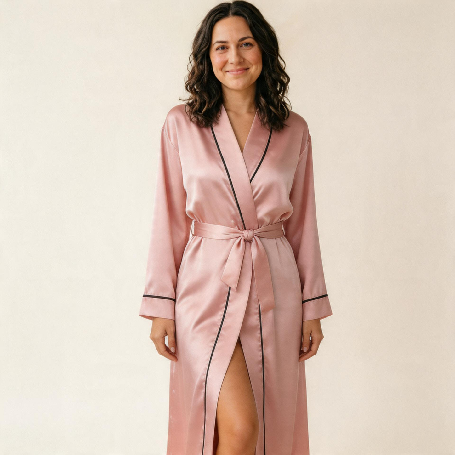 Satin Nursing Robe in Moonlit Color