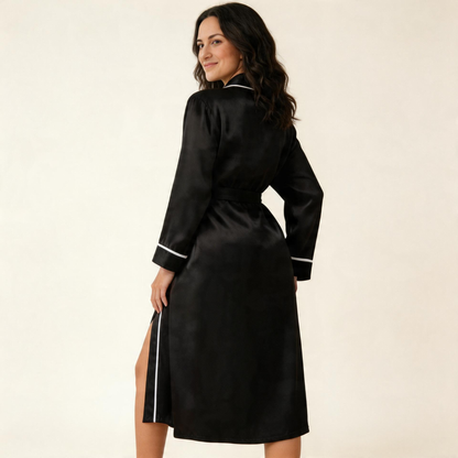 Satin Nursing Robe in Moonlit Color