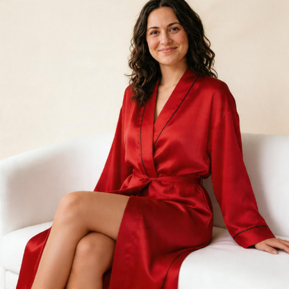 Satin Nursing Robe in Moonlit Color