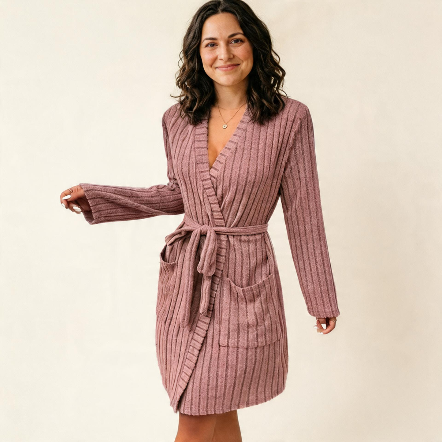 Soft Textured Bathrobe for Comfort