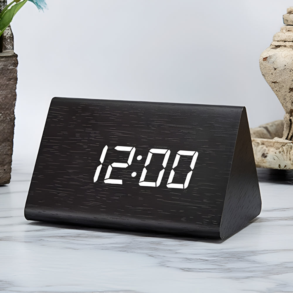 Chic Wooden LED Clock for Effortless Mornings