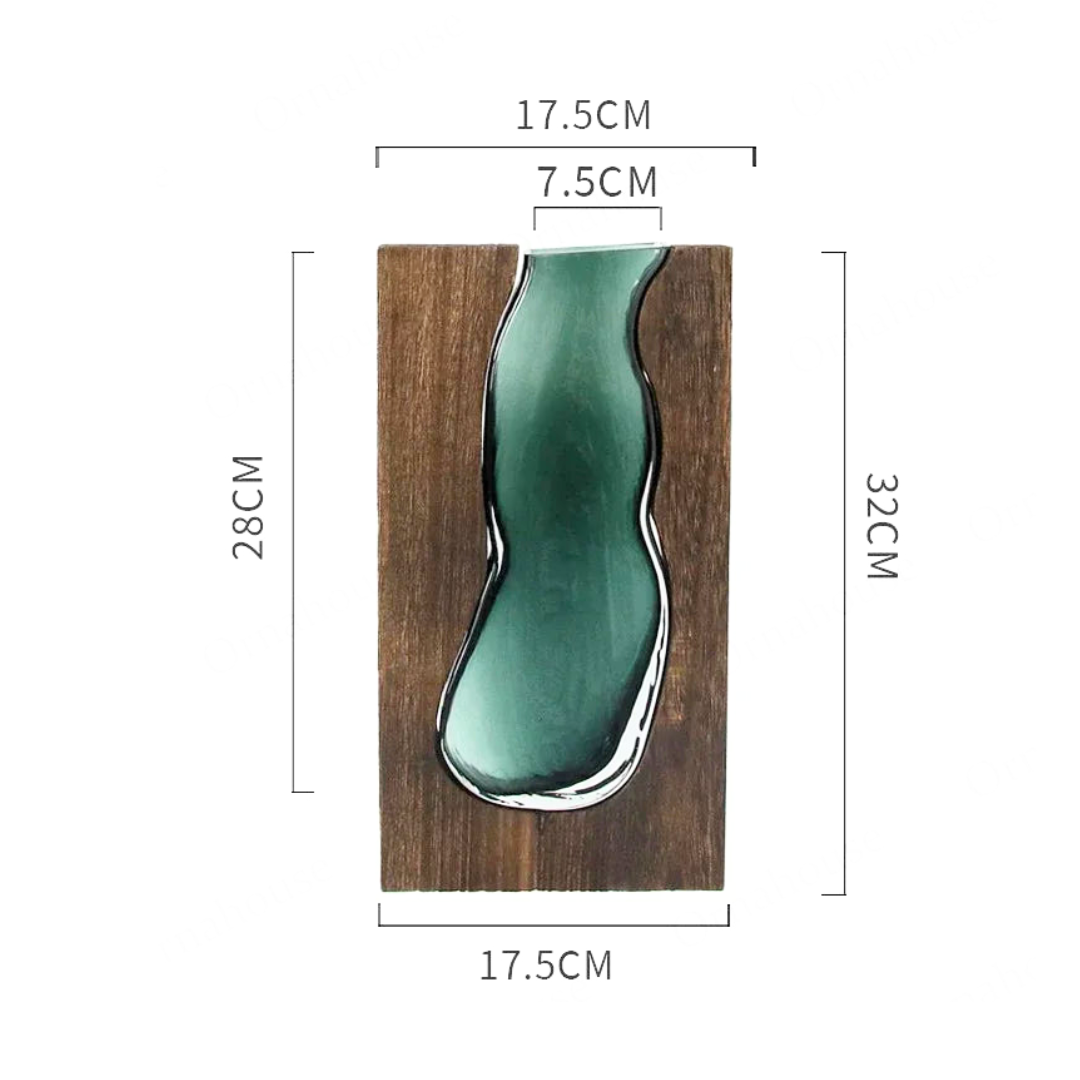 Sophisticated Wood and Glass Accent Vase