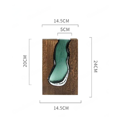 Sophisticated Wood and Glass Accent Vase