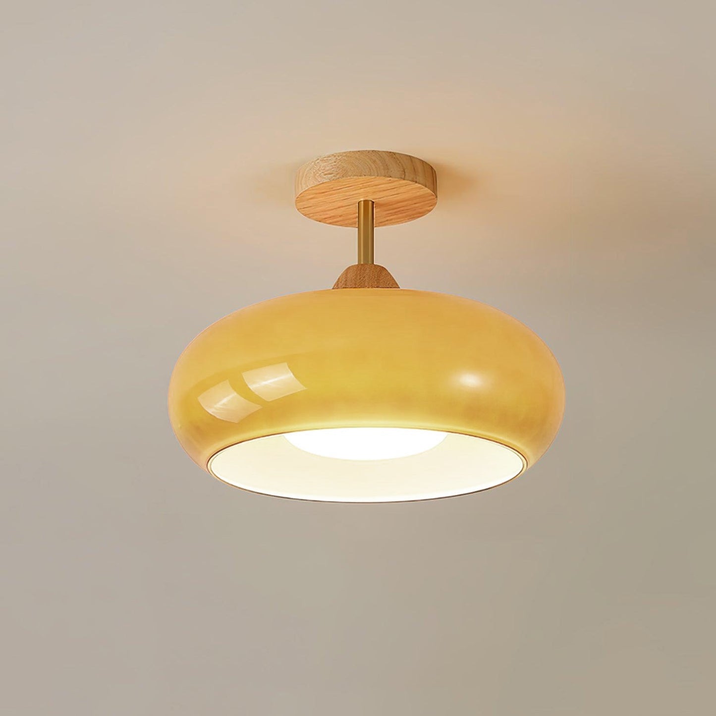 Chic Wooden Semi-Flush Mount Ceiling Light Fixture