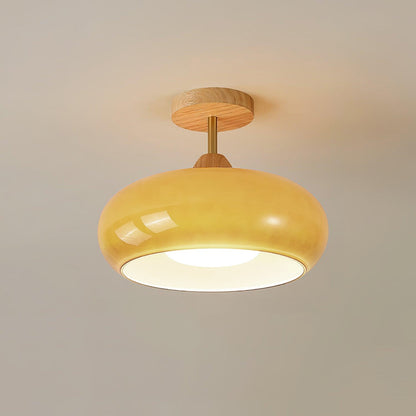 Chic Wooden Semi-Flush Mount Ceiling Light Fixture