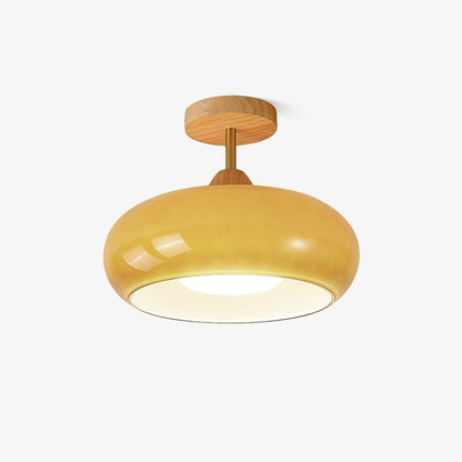 Chic Wooden Semi-Flush Mount Ceiling Light Fixture