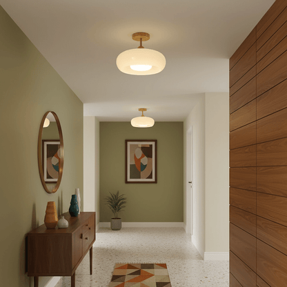 Chic Wooden Semi-Flush Mount Ceiling Light Fixture