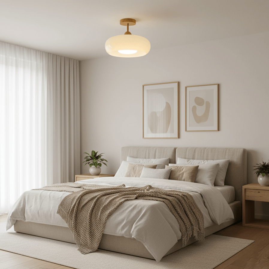 Chic Wooden Semi-Flush Mount Ceiling Light Fixture