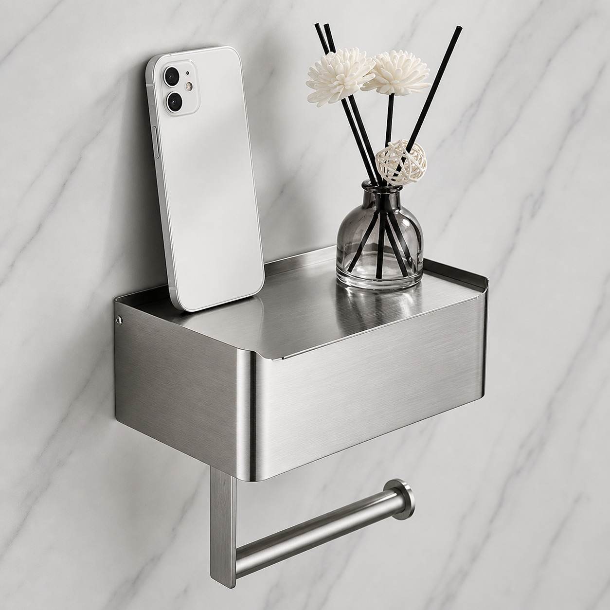 Elegant Standalone Toilet Paper Dispenser | Premium Metal Design