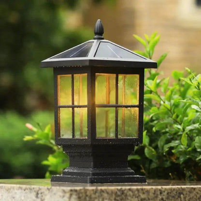 Stylish Weatherproof Garden Pillar Light – Elegant Black Design