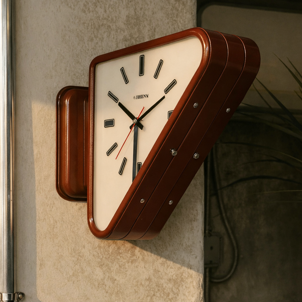Elegant Dual-Sided Geometric Wall Clock for Modern Spaces