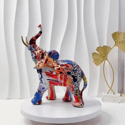 Vibrant Elephant Sculpture - Expressive Home Decor Accent