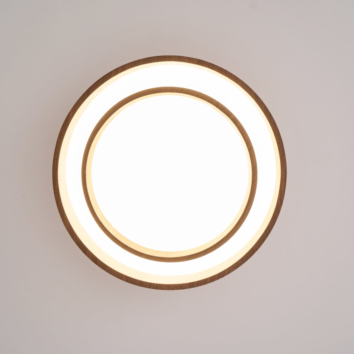 Contemporary Walnut-Finish LED Ceiling Fixture