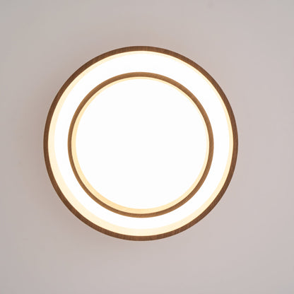Contemporary Walnut-Finish LED Ceiling Fixture