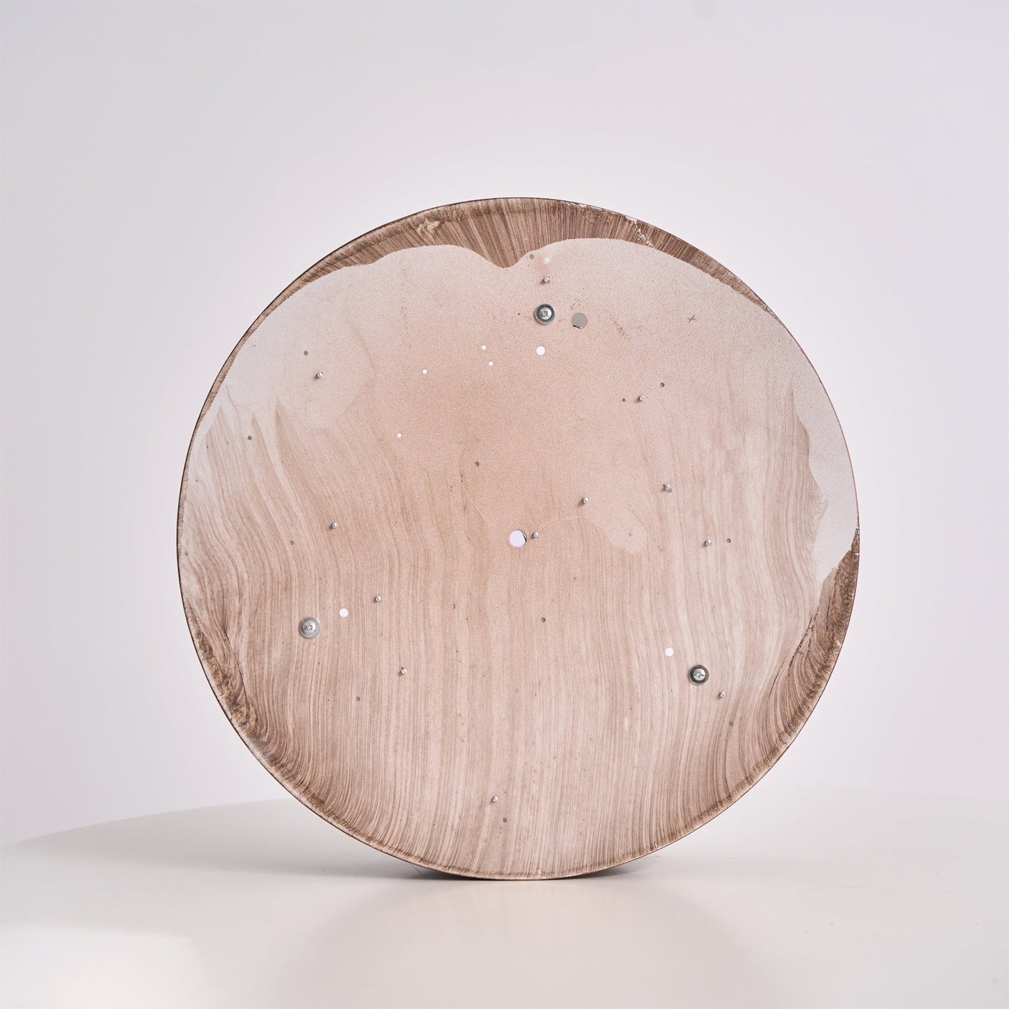 Contemporary Walnut-Finish LED Ceiling Fixture
