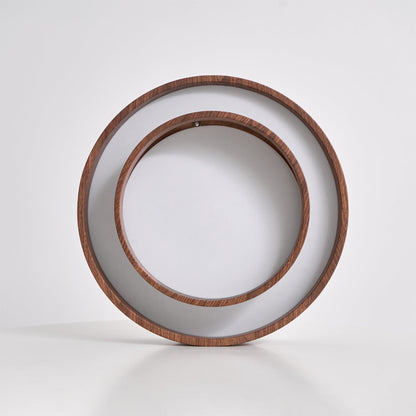 Contemporary Walnut-Finish LED Ceiling Fixture