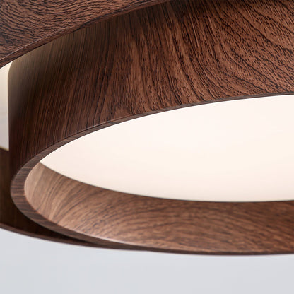 Contemporary Walnut-Finish LED Ceiling Fixture