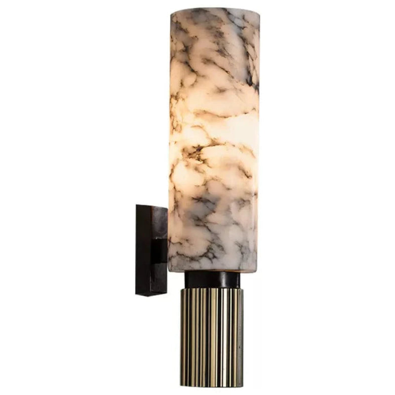 Marble Glow Wall Sconce – Stylish Vertical Cylinder Light