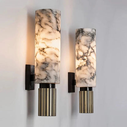 Marble Glow Wall Sconce – Stylish Vertical Cylinder Light