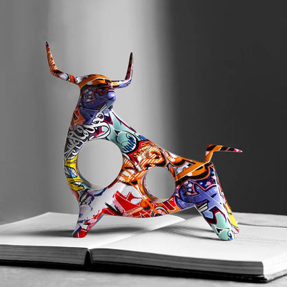 Vibrant Bull Sculpture for Contemporary Home Decor