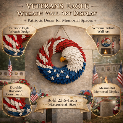 Patriotic Eagle Emblem Wreath - Rustic Home Decoration
