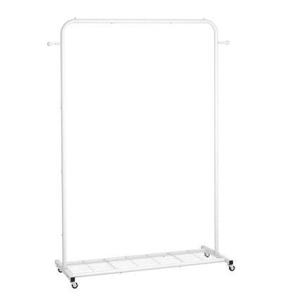 Portable Clothing Rack with Locking Wheels for Convenient Garment Storage