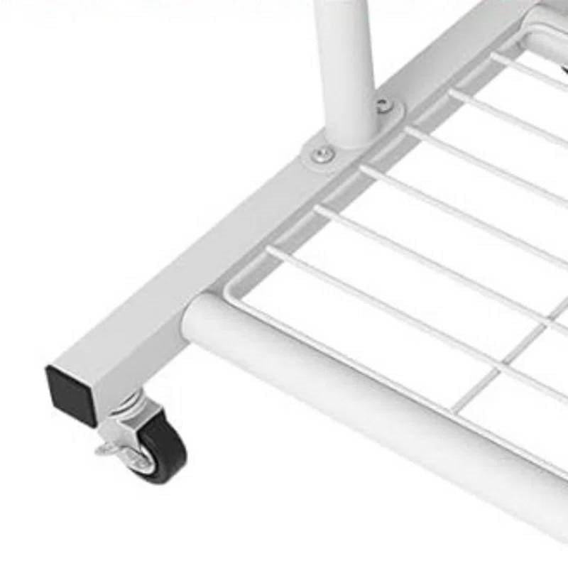 Portable Clothing Rack with Locking Wheels for Convenient Garment Storage