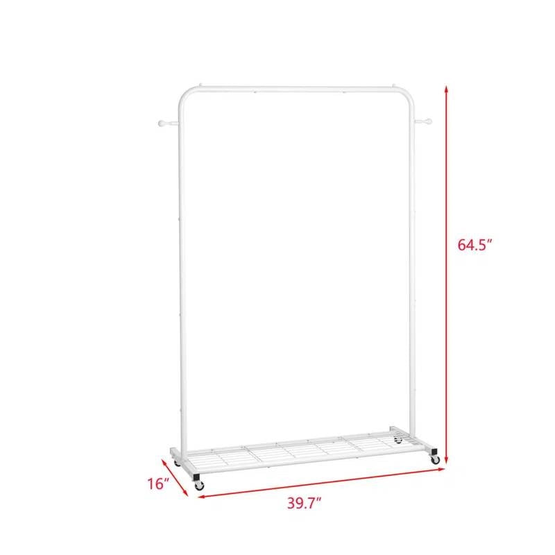 Portable Clothing Rack with Locking Wheels for Convenient Garment Storage