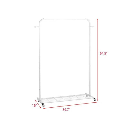 Portable Clothing Rack with Locking Wheels for Convenient Garment Storage