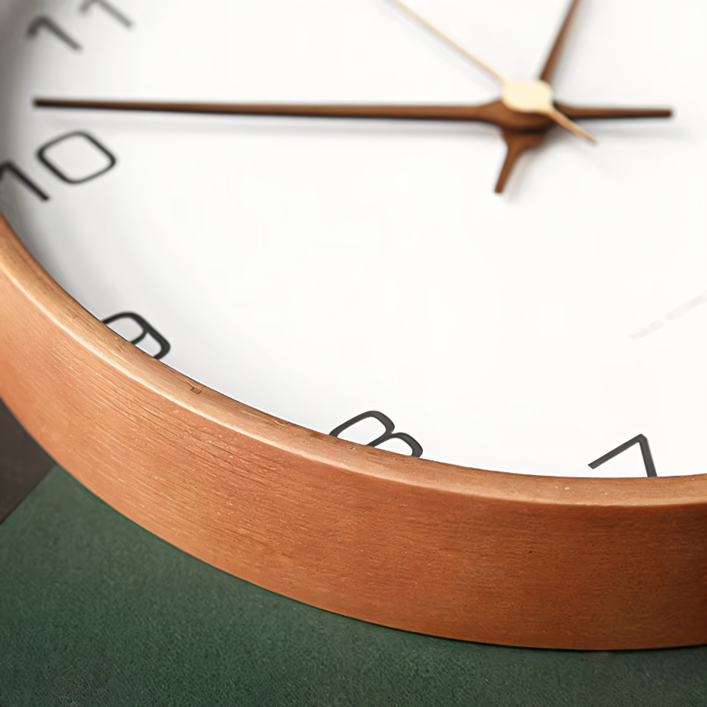 Elegant Silent Timepiece – Contemporary Wood Wall Clock
