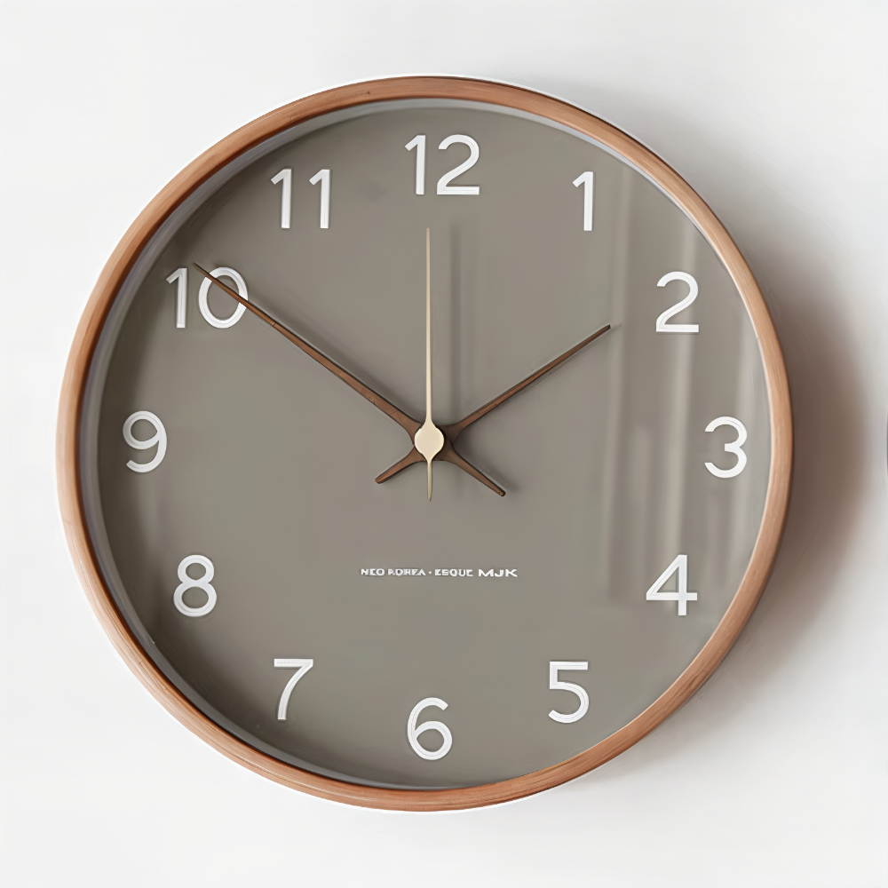 Elegant Silent Timepiece – Contemporary Wood Wall Clock
