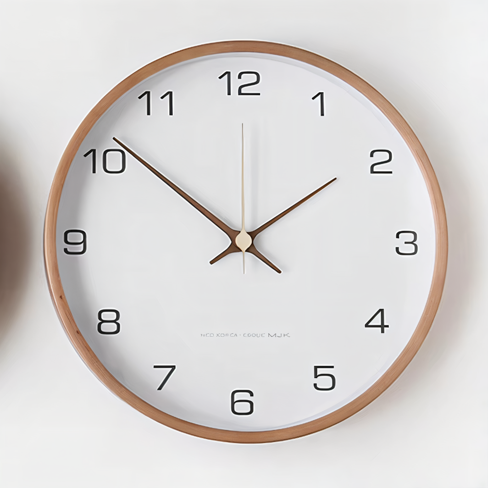 Elegant Silent Timepiece – Contemporary Wood Wall Clock