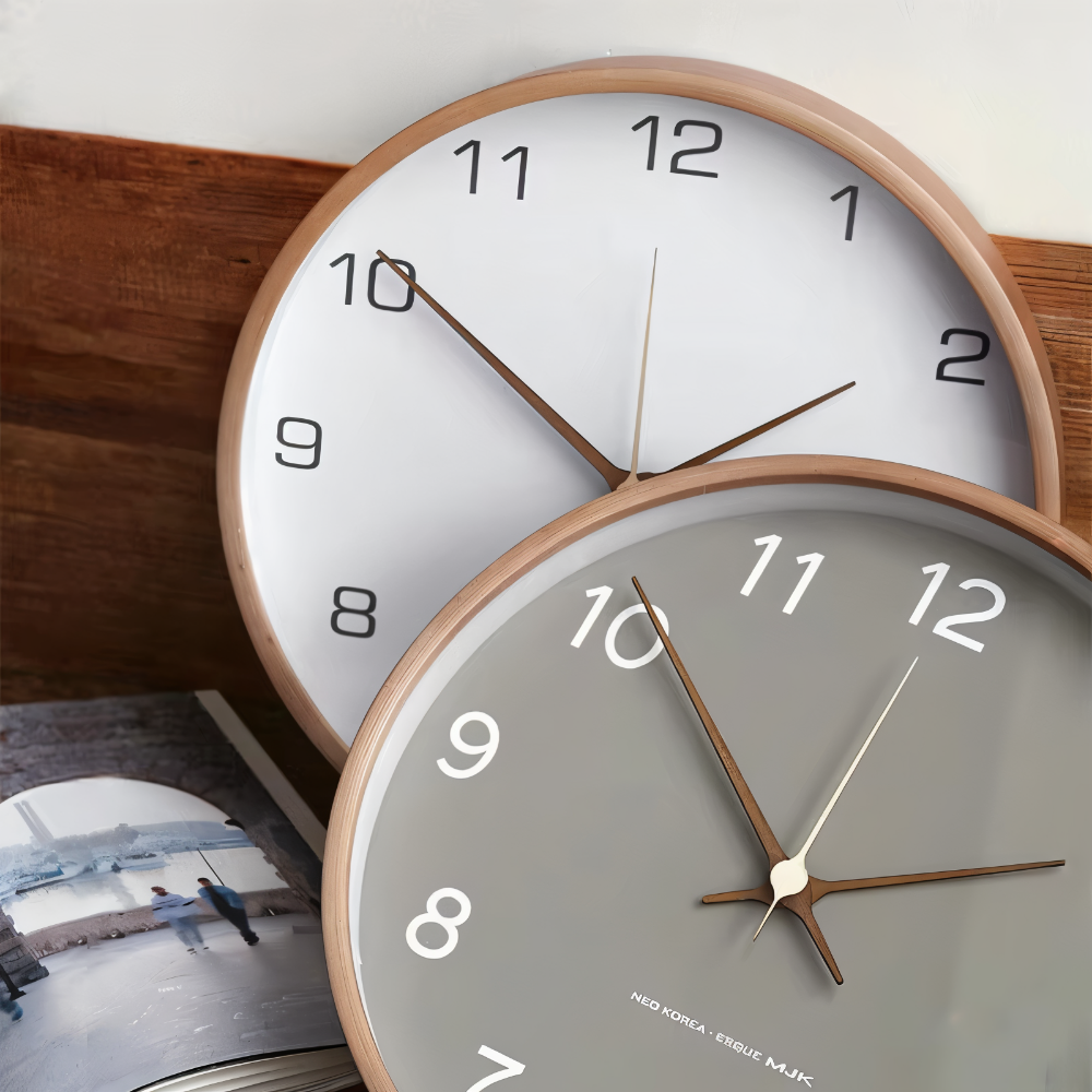 Elegant Silent Timepiece – Contemporary Wood Wall Clock