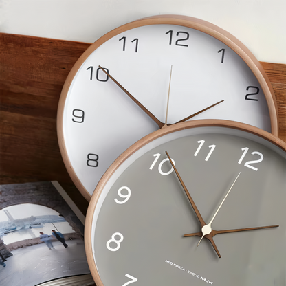 Elegant Silent Timepiece – Contemporary Wood Wall Clock