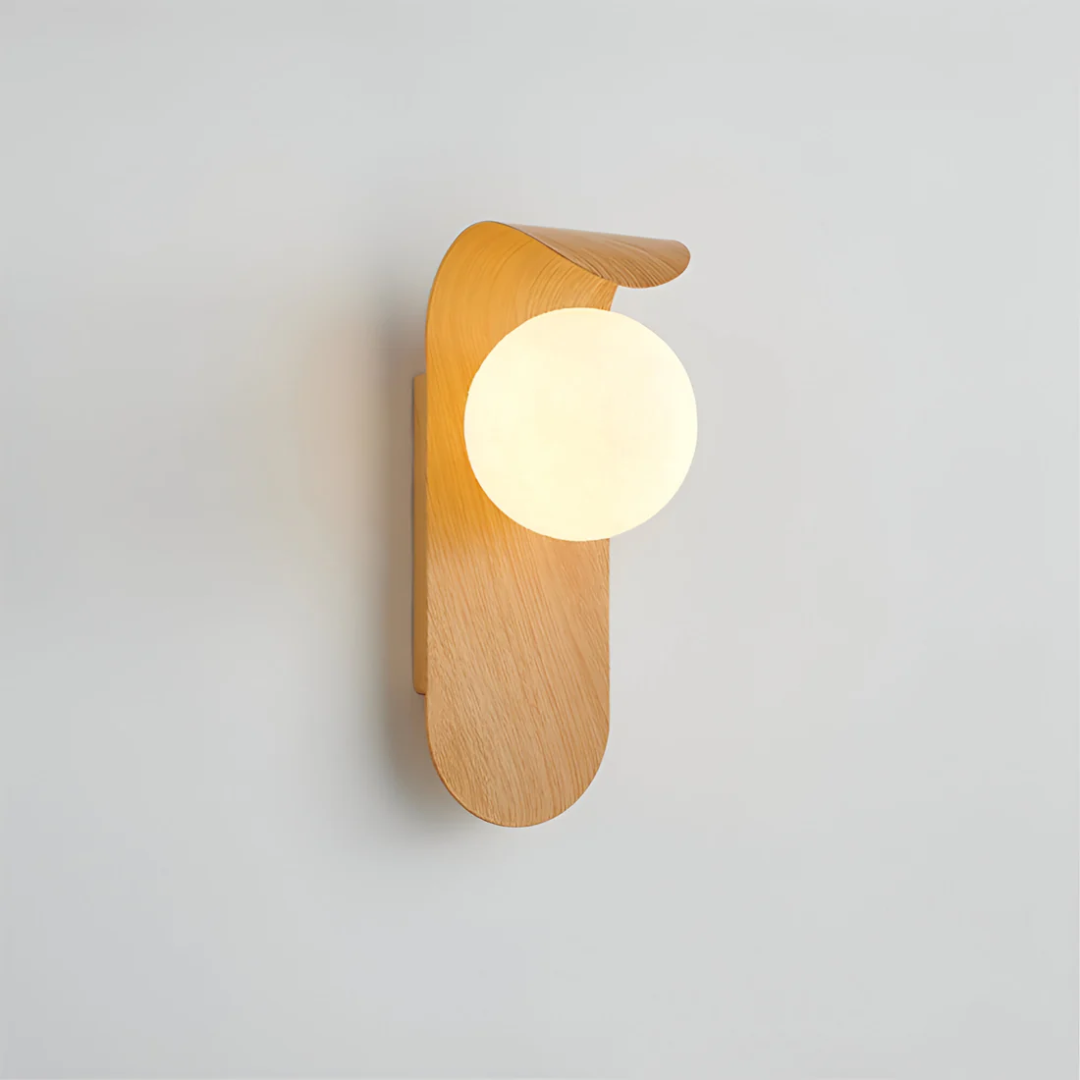 Scandinavian-Inspired Maple Orb Wall Light