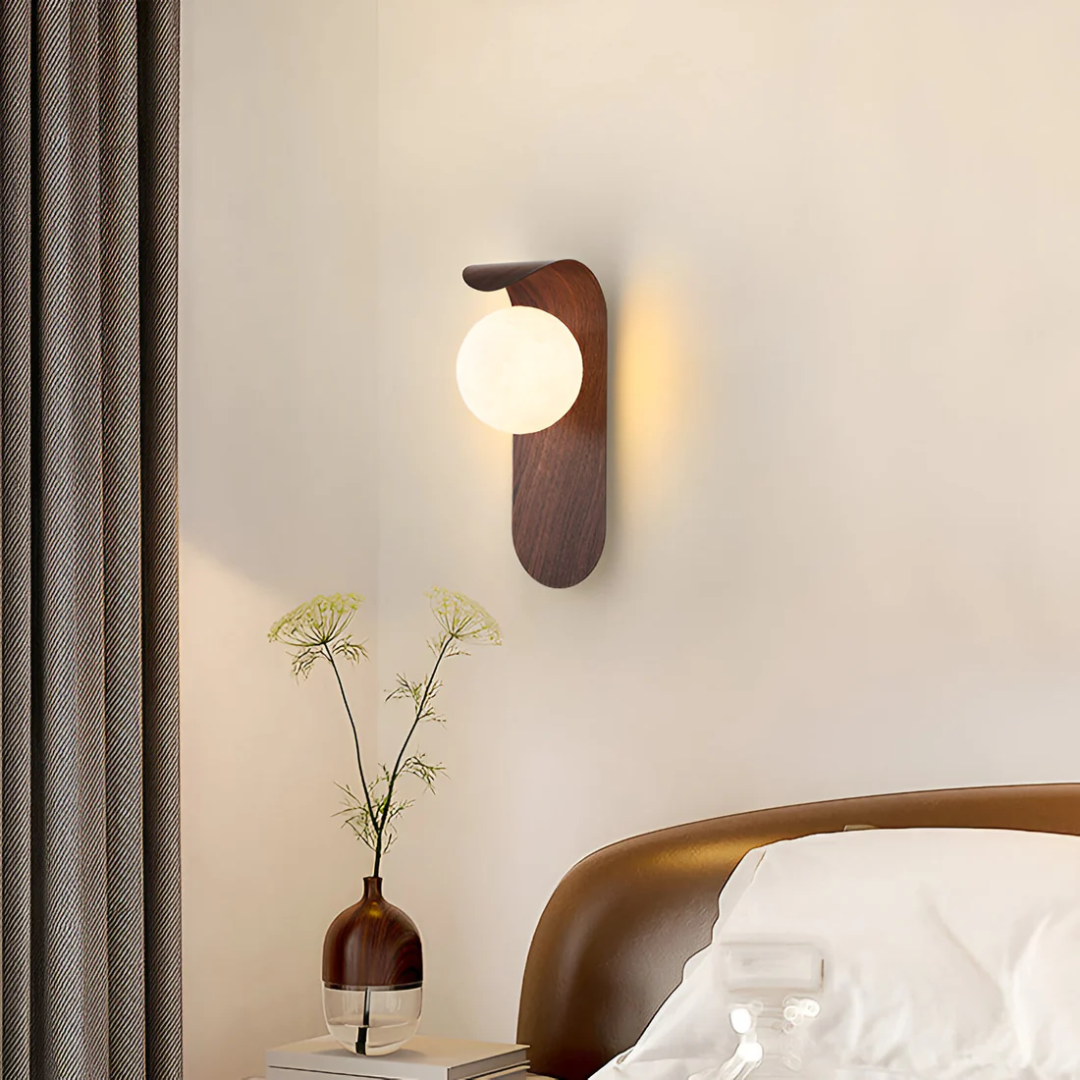 Scandinavian-Inspired Maple Orb Wall Light