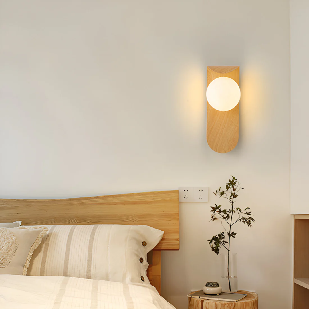 Scandinavian-Inspired Maple Orb Wall Light