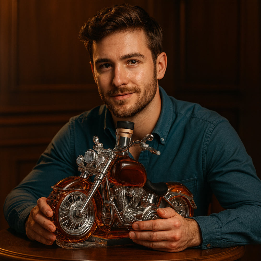 Biker-Inspired Whiskey Decanter for Your Home Bar