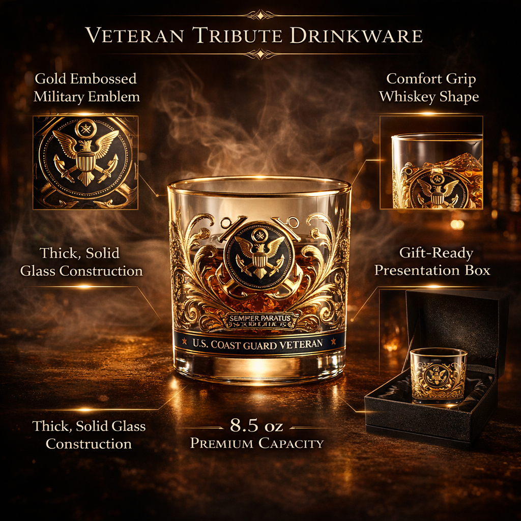 Honorary Glassware for Veterans - Premium Whiskey Glass